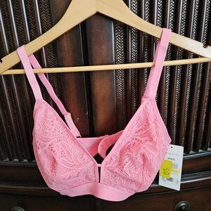 Lively Pink Lace Bralette with Adjustable Straps